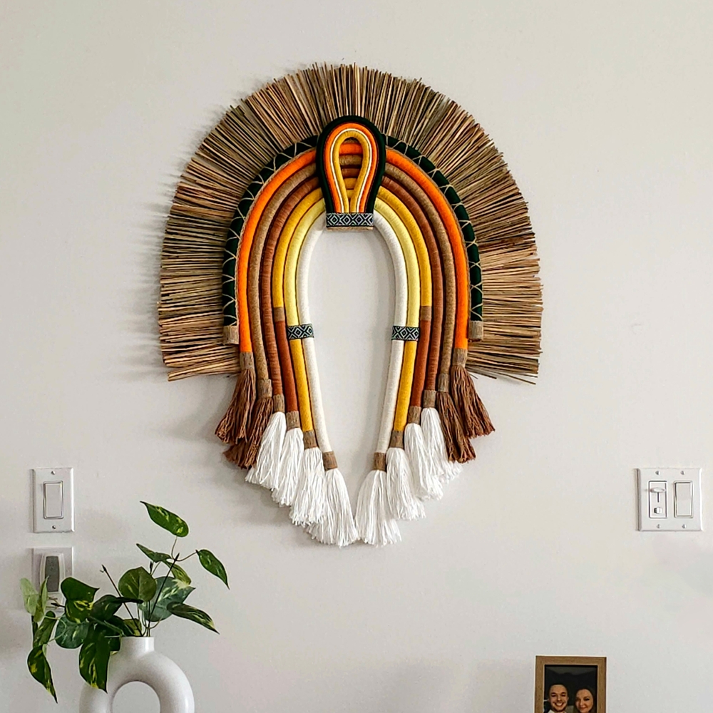 Handcrafted Multicolor Textile COCAR Wall Hanging Decor